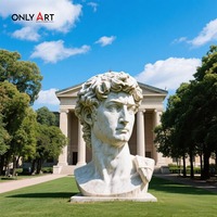 Art abstrait nordique Figure David Statue décoration artisanat Renaissance Sculpture ornements grand marbre David visage Sculpture