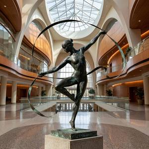 Sculpture personnalisée de gymnaste rythmique en bronze - Art de la <span class=keywords><strong>danse</strong></span> dynamique, statue en bronze - Product Image 4