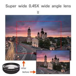 Profesional 37mm Smartphone Super Gran Angular Macro HD Lente <span class=keywords><strong>Ojo</strong></span> de <span class=keywords><strong>Pez</strong></span> + Macro Kit Clip Universal 0.45X 49UV para dispositivos móviles - Product Image 3