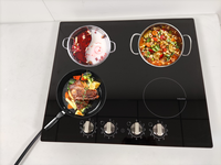 Nouvelle arrivée : Table de cuisson électrique portable 4 feux en acier inoxydable, plaques à induction en céramique, 9 niveaux de puissance, bouton de verrouillage enfant, compatible voiture