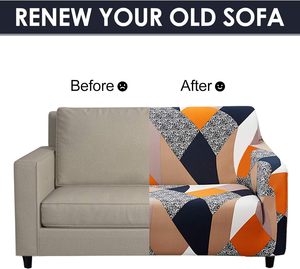 Hình Học In Đồ Nội Thất Cắt Bìa Bảo Vệ Tôi Hình Dạng Slipcover Đàn Hồi Căng Căng <span class=keywords><strong>Sofa</strong></span> Bao Gồm Cho Phòng Khách - Product Image 2