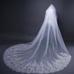 Nouveau Style de <span class=keywords><strong>Voile</strong></span> de Mariée Ultra-Long à Traîne en Dentelle - Product Image 4