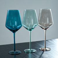 Nouveau design de gobelet en verre coloré pour mariage, logo personnalisé, fête à domicile, grande tasse à vin de Bourgogne