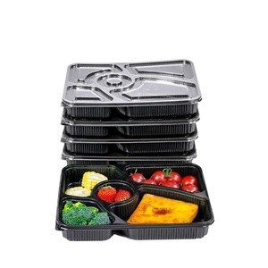 Conteneur micro-ondable à 5 compartiments, contenants alimentaires à emporter, boîte à lunch en plastique jetable avec couvercle - Product Image 1