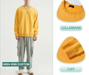 TKAN261 Venta al por mayor Color sólido Sudadera de manga larga Cuello redondo Diseño de estilo de pareja Bordado Jersey de gran tamaño para hombre - Product Image 4