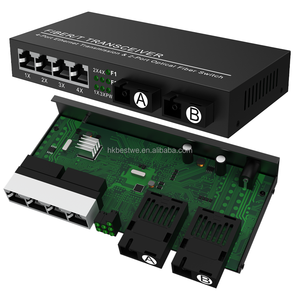 ตัวแปลงสื่อใยแก้วนำแสง3กม. 4RJ45 2SC แบบซิมเพล็กซ์โหมดเดียว10/100/1000Mbps - Product Image 1