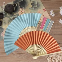Kipas Lipat Wanita Desain Kuno Gaya Cina dengan Tema Bunga Sakura, Kipas Tari Portabel DIY yang Dicat, Terbuat dari Kertas