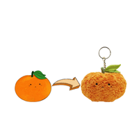 Porte-clés sensoriel lesté personnalisé en peluche orange, breloque de sac, pendentif fruit en peluche doux, mini jouet en peluche mignon Kawaii, cadeau en gros