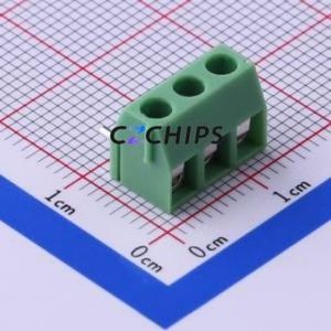 KF396R-3.96-3P Screw Terminal Block Bent Lead Through Hole,P=3.96mm Connector 1x3P 3.96mm Green Right Angle Insert - Product Image 2