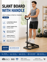 BNcompany Planche inclinée portable et pliable avec poignée en fer, robuste, pour étirement des mollets, fitness, rééducation et salle de sport