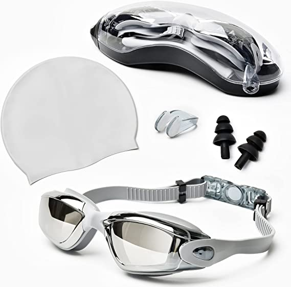 Очки для плавания gafas de natacion, очки для плавания для взрослых, регулируемые очки для плавания с затычками для ушей, зажимами для носа