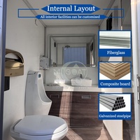 Oferta Especial: Remolque Sanitario Móvil de 2 Cabinas con Eje Único, Inodoro Portátil con Urinario y Lavabo para Eventos al Aire Libre y Construcción