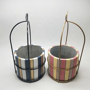Regalo soporte de metal redondo colorido cemento flor maceta para <span class=keywords><strong>plantas</strong></span> suculentas - Product Image 3