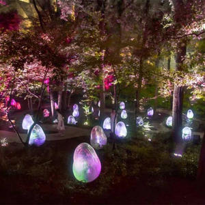 ประติมากรรมรูปไข่ไดโนเสาร์หลากสีสันสำหรับตกแต่งภายนอกอาคาร พร้อมไฟสั่งทำพิเศษสำหรับธีมปาร์คในช่วงเทศกาล ไฟสนามหญ้าแรงดันต่ำสำหรับจัดสวน - Product Image 4