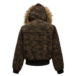 Chaqueta Bomber de Lona para Hombre, Estilo Cuadrado, Camuflaje, 2024, Resistente al Viento, Relleno de Fibra de Poliéster Gruesa, con Forro de Piel Desmontable - Product Image 5