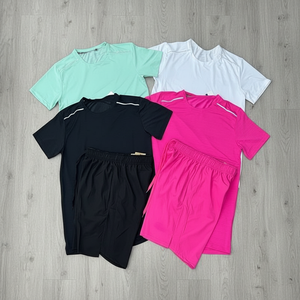 Ensemble de t-shirts de sport de nouvelle marque, à séchage rapide, respirant et anti-transpiration, ensemble de sport uni pour la course à pied et le fitness, <span class=keywords><strong>en</strong></span> stock. - Product Image 1