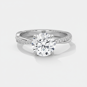 แหวนเพชรโมอิสซาไนต์ทรงกลม เงินแท้ 925 ของขวัญสำหรับเธอ - Product Image 1