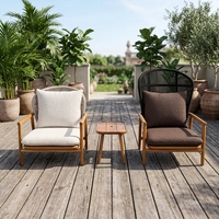 Günstiges Aluminium-Gartenmöbel-Set, Moderne Runde Freizeit-Terrassen-Esstische und -Stühle, Wasserfest und Langlebig
