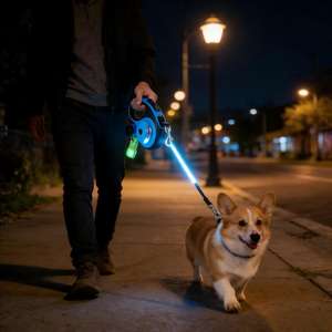 Guinzaglio Retrattile per Cani di Nuova Concezione Personalizzato - Guinzaglio per Animali di Taglia Grande con Luce LED per Addestramento e Jogging all'Aperto - Product Image 3