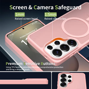 उच्च गुणवत्ता वाली त्वचा-महसूस चुंबकीय फोन मामले में समसंग 26 अल्ट्रा केस गुलाबी मोबाइल सेल फोन केस कवर, 26 25 24 24 23 22 22 - Product Image 4