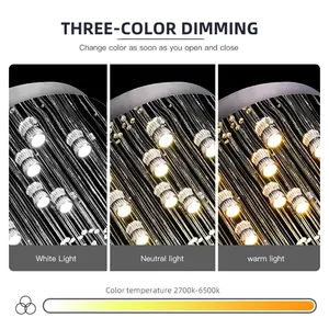 Décoration nordique moderne, escaliers d'hôtel personnalisés, mariage, luminaires suspendus de luxe, plafond haut, lustres en cristal - Product Image 5