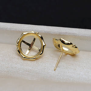 Support de boucles d'oreilles en argent S925 fait main, 12,5 mm, perle, coquille de cheval, fond plat, support vide, accessoires de bricolage, trouvailles de bijoux - 3987 - Product Image 2