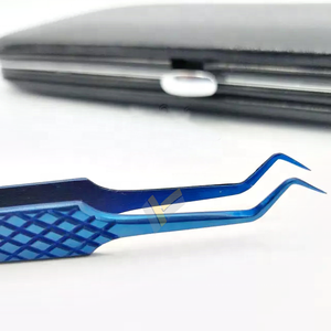 คีมหนีบขนตาเพชรอเนกประสงค์แบบพรีเมี่ยมแหนบปลายแหลมทำจากเหล็กพลาสม่าสีน้ำเงินเข้มปรับแต่งโลโก้ได้ตามต้องการ - Product Image 5