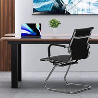 Chaise de bureau moderne en cuir avec appui-tête réglable, design en maille métallique, fonction pliable pour la maison, les affaires et le bureau