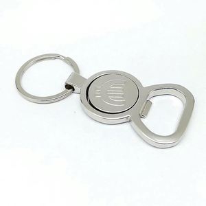 Porte-clés décapsuleur en métal argenté, directement de l'usine, avec logo personnalisé, et porte-monnaie pour chariot de courses - Product Image 1