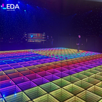 LEDA Offre Spéciale Plancher de Danse LED Magnétique Sans Fil 3D RGB Arc-en-ciel Infini Lumineux pour Mariages, Fêtes et Décoration de Scène