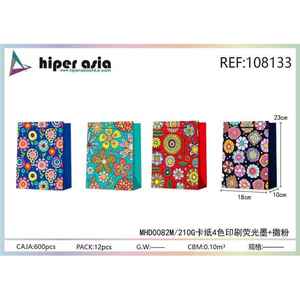 Sacchetti regalo floreali colorati all'ingrosso 18x10x23cm per aggiungere un tocco di eleganza ai tuoi regali - Product Image 1