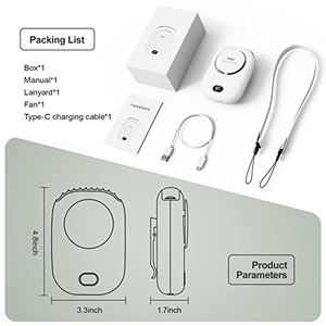 High Quality <b>Portable</b> Handheld Bladeless Neck <b>Fan</b> <b>Rechargeable</b> USB Plastic Battery Outdoor Hotel Use Touch Control Digital - Product Image 3
