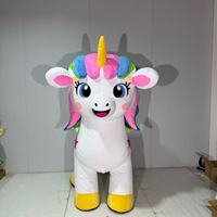 Costume de Mascotte Gonflable Géant Licorne OEM, Peluche Colorée Volante de 1,20 m pour Carnaval, Cosplay, Halloween, Déguisements pour Adultes