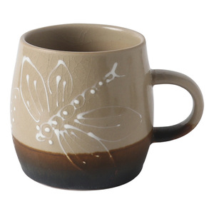 Eisriss-Glasur Farbblock Vintage Keramikbecher Retro BPA-frei Spülmaschinen- und Mikrowellenfest mit Handgriff Große Kapazität Bürotasse - Product Image 5