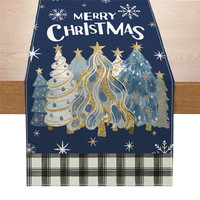 Nouveau chemin de table de Noël 2026, imprimé Père Noël et rennes, décoration de table de fête, nappe décorative