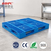 Palette en plastique renforcée avec 8 tubes en acier 1200x1000, grille en HDPE empilable à 4 entrées pour entrepôt et stockage frigorifique