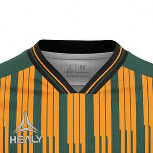 Camisetas de Fútbol Personalizadas con Rayas, Manga Larga, 100% Poliéster, Transpirables, de Secado Rápido, Ligeras, Cuello en V, con Nombre, Número y Logotipo Personalizados - Product Image 3