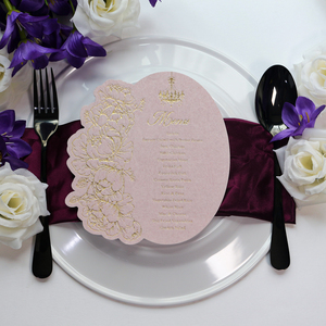 Tùy Chỉnh Có Thể In Đám Cưới Màu Hồng Kết Cấu Thẻ <span class=keywords><strong>Menu</strong></span> Nhung Da Lộn Vàng Lá Bảng <span class=keywords><strong>Menu</strong></span> Cho Nhà Hàng Khách Sạn Tiệc Tổ Chức Sự Kiện - Product Image 2