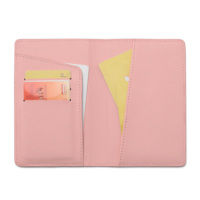 Porte-passeport personnalisé en cuir PU Saffiano rose, organiseur de documents de voyage, porte-passeport, ensemble d'étiquettes de bagages