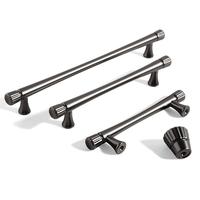 Poignées de meuble haut de gamme en alliage de zinc noir brillant pour armoire de chambre d'appartement de luxe, porte de placard, buffet de salon
