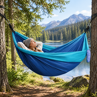 Ultraleichte Fallschirm-Nylon-Camping-Hängematte, faltbare, tragbare Einzelpersonen-Schaukel für Wandern und Outdoor-Reisen