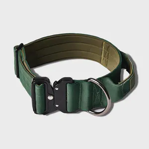 Thick Combat Pet Collar Outdoor Dog Tactical Collar With Handle And Neoprene Padding