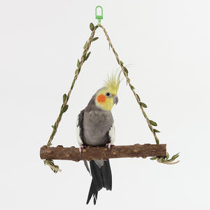 Zanthoxylum legno pappagallo Swing gabbia per uccelli basamento asta con speciale anello appeso in bambù decompressione giocattolo modello animale - Product Image 5