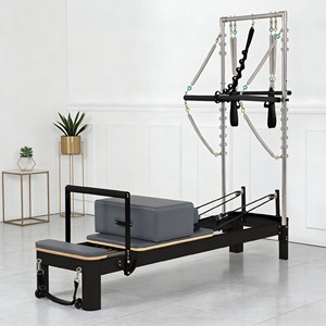 En İyi Fiyat OEM LOGO'lu Çok Satan Siyah Alüminyum Alaşımlı Çelik Kuleli Pilates Reformer Makinesi - Product Image 4
