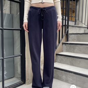 <span class=keywords><strong>Pantaloni</strong></span> Sportivi Stile BM <span class=keywords><strong>con</strong></span> <span class=keywords><strong>Vita</strong></span> Elastica e Coulisse, <span class=keywords><strong>Pantaloni</strong></span> Casual a Gamba Larga <span class=keywords><strong>con</strong></span> Bordi Sfrangiati per Donna - Product Image 2