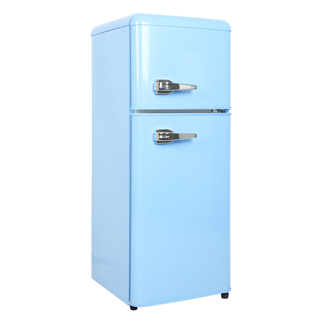 116L Retro Aesthetic Refrigerator Timeless Retro Fridge Heritage Style Refrigerator with Handle Minibar Fridge BCD-116WR