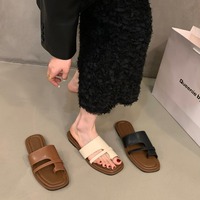 2024 nouveau été femmes plat rétro plate-forme sandales personnalisées bout ouvert chaussures de plage avec semelle intérieure fond souple vêtements d'extérieur