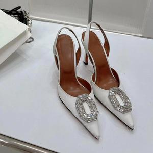 Zapatos Unisex de Tacón de Aguja de Cuero Genuino Ahuecados de Moda con Punta Puntiaguda y Malla Cómodos - Product Image 5