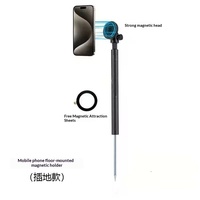 Support magnétique pour téléphone portable en alliage d'aluminium avec tige à pointe pour fixation au sol, perche à selfie à dégagement rapide pour prise de vue vidéo extérieure, noir, Golf