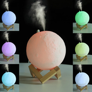 Humidificador de Escritorio y Dormitorio de 800 ml, con Alimentación USB/CA, Luz Nocturna Portátil con Luz de Luna de Colores, Aromaterapia - Product Image 1